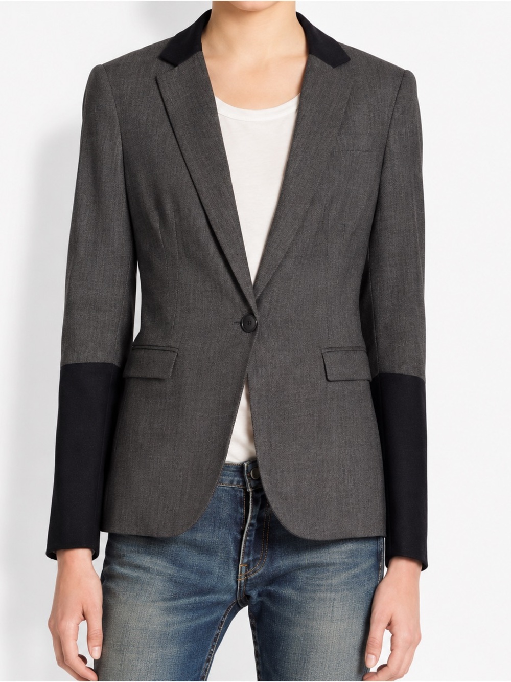 Rag & Bone Duke Blazer - Tailored Grey & Black Minimalist Jacket | Like New